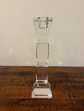 Vintage Crystal Candlestick Square Geometric Design Art Deco Style 7.5” picture