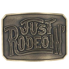 Montana Silversmiths Dale Brisby Just Rodeoin' Brass Belt Buckle A925CDB picture