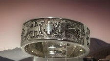 Vintage Navajo Storyteller Band Ring Sterling Silver Ring Size 7.5 picture