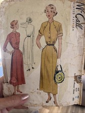 Vintage 1950’s McCalls Dress Sewing Pattern 7619 Size 40 Bust Cut Complete Rare picture