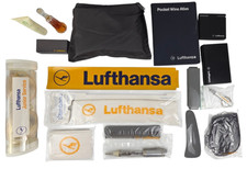 Vtg 1980s Lufthansa Airlines First Class 17 Pc Amenity Kit Lot Executive Estate picture