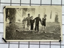 Five Soaked Children Barefoot Summer Fun 1920s Vintage Snapshot Photo picture