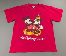 Walt Disney World Mickey Minnie Mouse T-Shirt Size Med Red Graphic Tee 90s Y2K picture