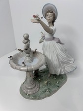 Lladro #6106 Spring Joy Girl At Fountain Birdbath No.135 With No Original Box picture