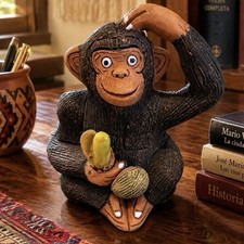 Fine Art Vintage Original Peru Peruvian CASALS Studio Clay Pottery Statue Monkey picture