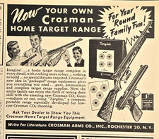 1951 Crosman Home Target Range Print Ad CO2 Air Gun Targlite Rochester NY 50s picture