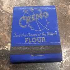 Vintage Cremo Flour Matchbook Crookston Milling Co.  MN Blue Unused Advertising picture