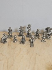 Vintage Hudson Fine Pewter Figurines Lot of 10 Children Animals 1980-1984 USA picture