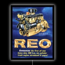1962 REO Trucks Gold Comet Engine NEW LED Hanging Lighted Sign: 18x23