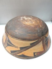 IMPORTANT ANTIQUE HOPI INDIAN POTTERY DOUGH BOWL POT - MUSEUM GRADE  picture