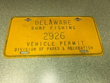 Vintage 1985 Delaware Surf Fishing Vehicle License Plate Four Digit Tag #2926 picture