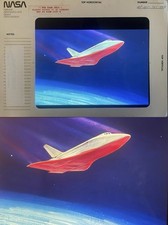 1972 NASA Space Shuttle Orbiter Artist Concept Reentry Heat Shield Transparency picture