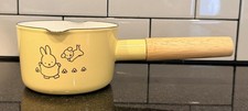 Yellow Fujihoro Miffy Enamel Kitchenware Pan Pastel Wood Handle 5in NWOT Rare picture