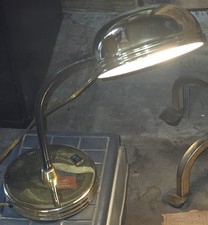 Vintage Cheyenne Brass Gooseneck Desk Lamp MCM Retro Gold Black Task Light 60W picture
