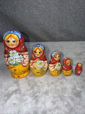 5 Piece Hand painted wood Russian Matryoshka Nesting Doll picture