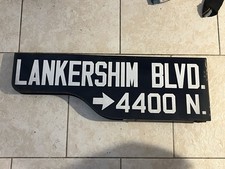 1946-62 Los Angeles Porcelain SHOTGUN Street Sign LANKERSHIM BLVD CLASSIC picture