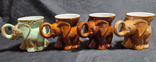 Frankoma Pottery Republican GOP Elephant Mugs 1972, 74, 74 & 79 picture