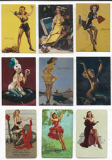 9 Sexy Gil Elvgren Pinup Paintings 6 Mint Calendar Pinups Trading Cards & 3 PCs picture