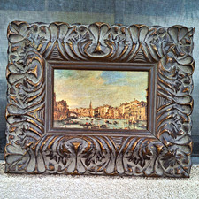 VTG Academy Arts Chicago Framed Print Venice Canal Grande Gold Ornate Frame MCM picture