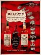 Vintage Bellows Whiskey Ad 1950s Bourbon Blended Wine Merchant Ephemera picture