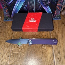 Dream Tech D3896GP Purple G10 Handle D2 Blade. Front Flip Back Flip Liner Lock. picture