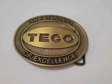 Vintage TECO Brass Belt Buckle Thermal Energy Co. Houston TX picture