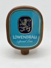 Vintage Lowenbrau Dark Special Beer Wood Tap Handle Knob Pull Bar Man Cave EUC picture