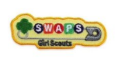 Girl Scouts SWAPS SWAP Pin Fun Patches Crest Badges SCOUTS GUIDE swapping Yellow picture