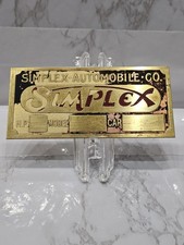 1900s Antique Simplex Automobile Brass Era Plate Car Emblem History Logo Brand picture