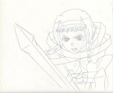 Queen's Blade - Leina animation sketch drawing - 2009 - anime douga cel picture
