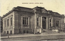 Akron OH Carnegie Library 1909 DB B/W Postcard * * picture
