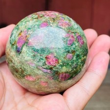 404g Rare Natural Red Ruby Emerald Gemstone Ball Crystal Energy Sphere Specimen picture