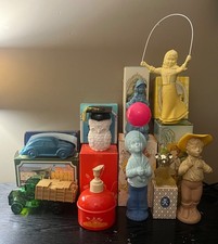 Lot of 8 Vintage Avon Cologne Decanters in Boxes VW Beetle Dr Hoot picture
