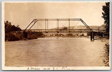 c1911 RPPC Classic Car On Bridge Near Valentine NE Rare ANTIQUE Postcard picture