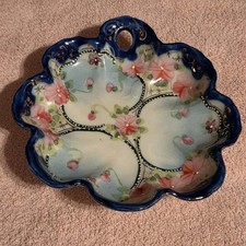 ANTIQUE  - Porcelain, Hand Painted Candy Dish (JAPAN) BUEATIFUL  picture