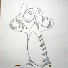 TIGGER - WINNIE THE POOH WALT DISNEY 1990s ORIGINAL animation PRODUCTION DRAWING picture