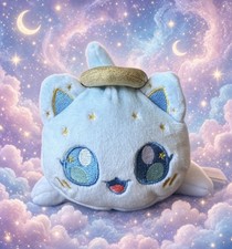 Aphmau MeeMeows Gold Halo Plush Size 6” Light Blue Angel Cat So Cute Collectible picture
