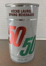 Vintage Rare Kecks Laurel Springs Beverages 50/50 Steel Soda Pop Can Mt Pleasant picture