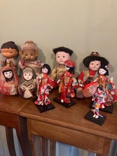 Vintage Geisha Japanese, Paper Mache, Hime Daruma Roly Poly Dolls 10 Dolls Total picture