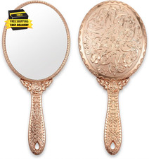 Vintage Hand Mirror Rose Gold Hand Mirror ⭐️⭐️⭐️⭐️⭐️ picture