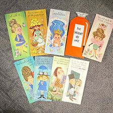 9 Vintage Humor Greeting Cards w/ Envelopes - Get Well, Birthday, Congrats picture