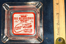 Vtg Mid-West Lumber Company Lincoln Nebr Glass Advertising Ashtray Wholesale picture