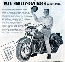 1952 Harley Davidson Hydra Glide Motorcycle Advertisement Transportation A4C picture