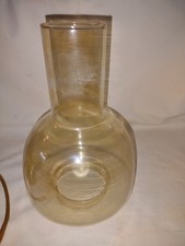 Vtg Bulbous Glass Hurricane Oil Electric Lamp Chimney 3