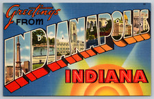 c1940s Greetings from Indianapolis Indiana Vintage Postcard picture