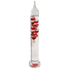 30cm Tall Free Standing Galileo Thermometer with 7 red floating globes picture
