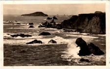 Coastal Cliffs at Brookings Oregon OR Pacific Ocean 1920s RPPC Postcard Photo . picture