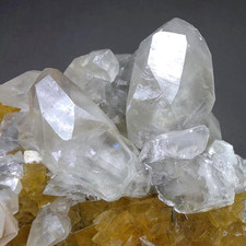 EXCEPTIONAL GOLDEN FLUORITE CRYSTALS WITH CALCITE SPAIN picture