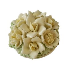 Vintage Norcreast Japan Fine Porcelain Flower Candle Holder White Cream picture