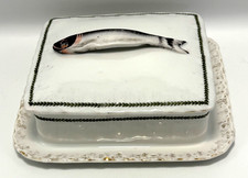 Antique Porcelain Sardine Box Dish Tray Holder with Lid Austria  picture